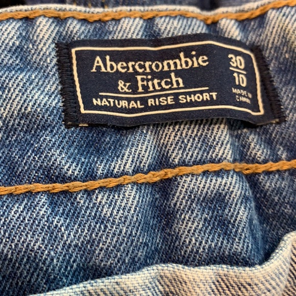 Abercrombie & Fitch Paperbag Tie Waist Exposed Button Fly Denim Shorts Size 10 - Picture 4 of 11